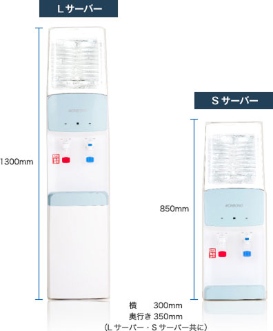ウォーターサーバー2種のサイズ